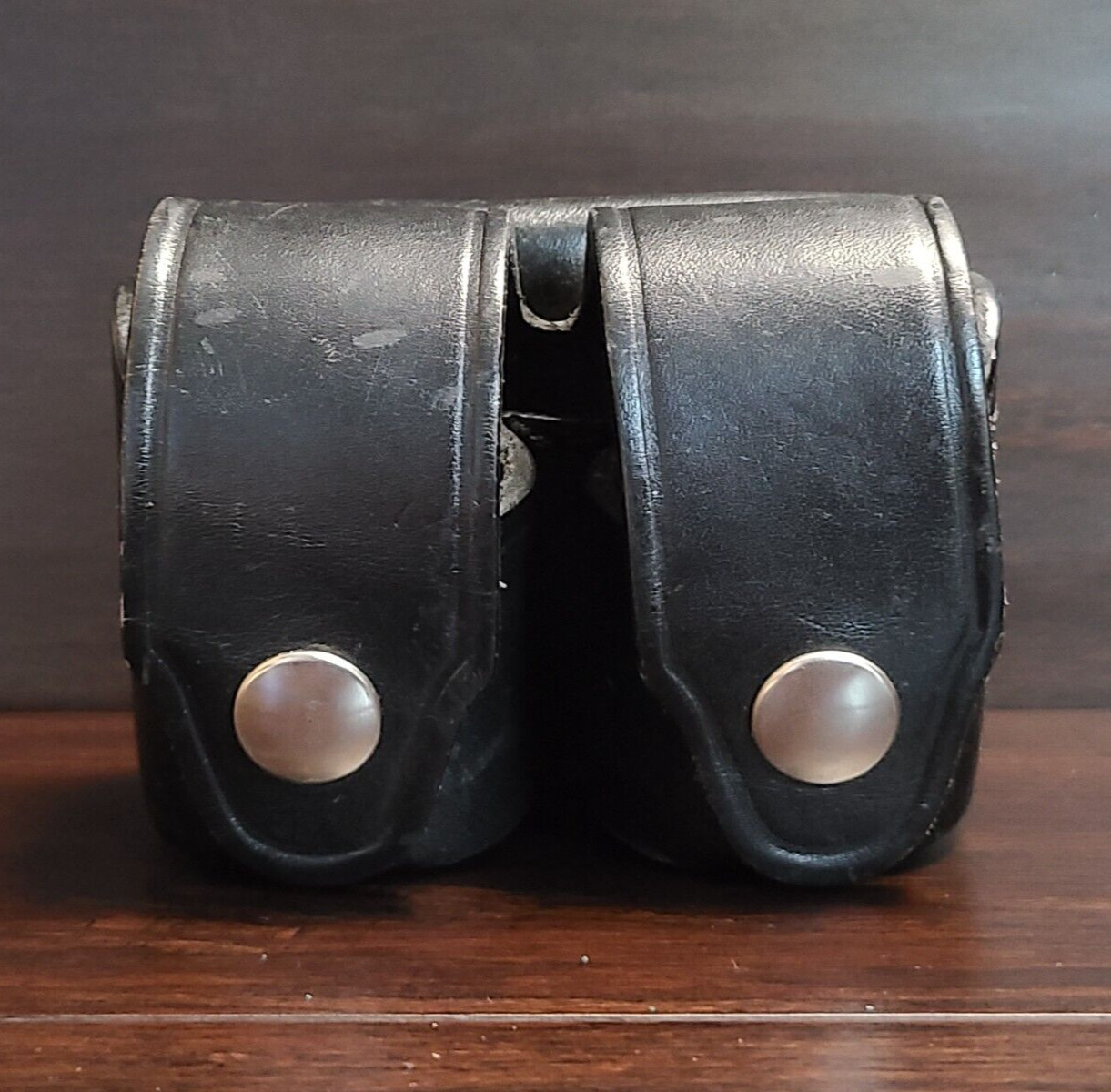 HKS Med 103 Leather Double Speed Loader Black Belt Clip