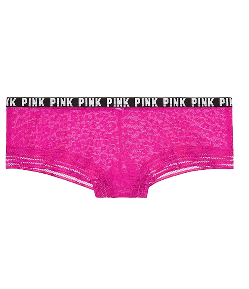 Victoria's Secret PINK Leopard Lace Cheekster Panty Neon Fuschia