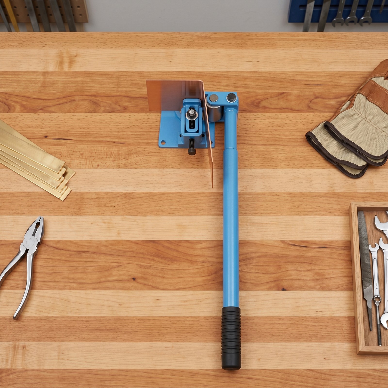 Manual Flat Bar Bending Machine, Manual Flat Bar Bender for 3x50mm blue