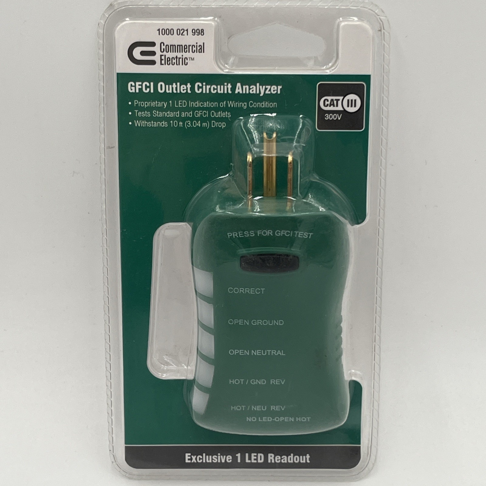 NEW!! Commercial Electric GFCI Outlet Circuit Analyzer - Tests Standard and GFCI