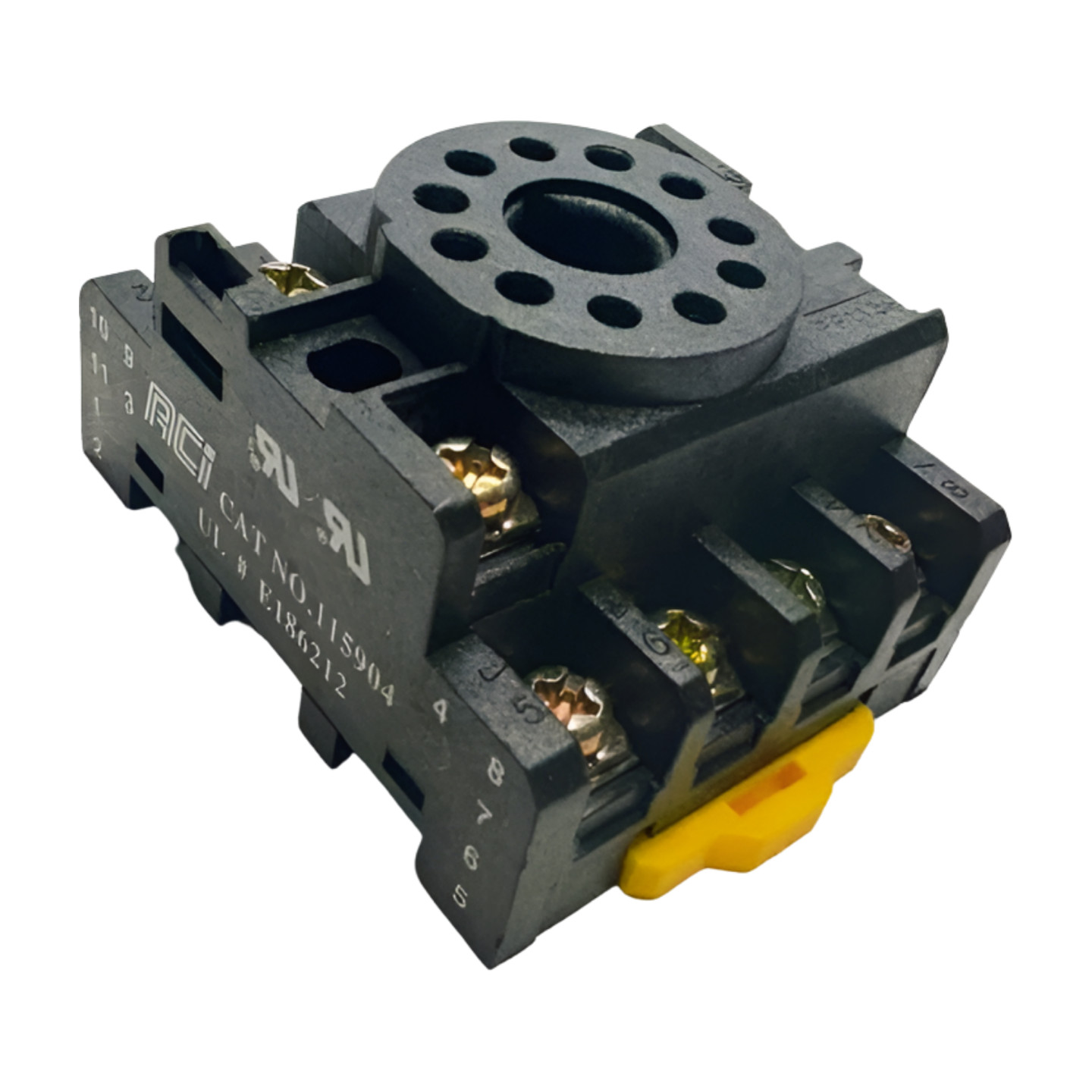 ACI 115904 Cube Relay Socket Base 11-Pin, PF113A, E186212, 2-M4X30