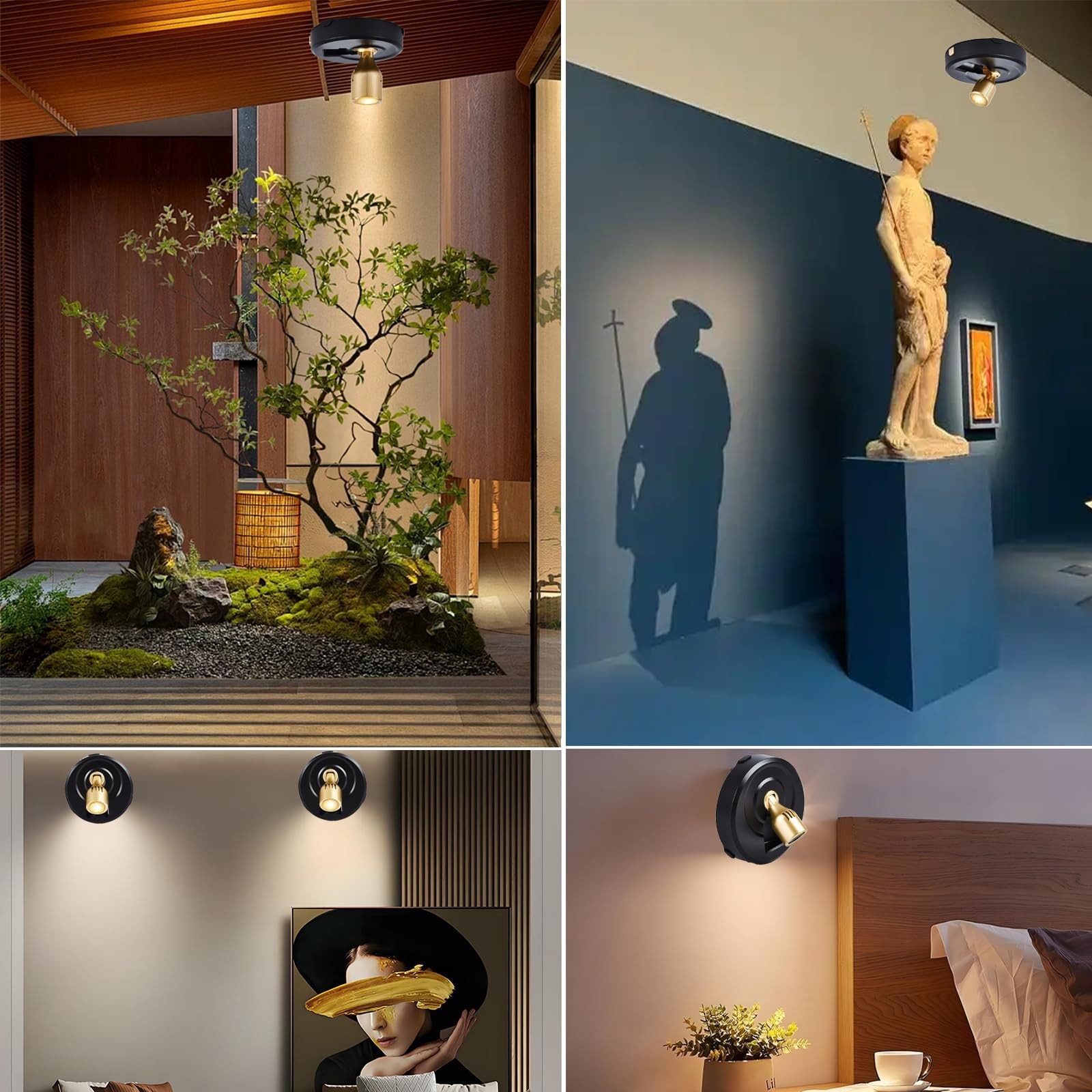 2 Pack Wireless LED Spotlight Battery Powered Picture Lights with Remote Control