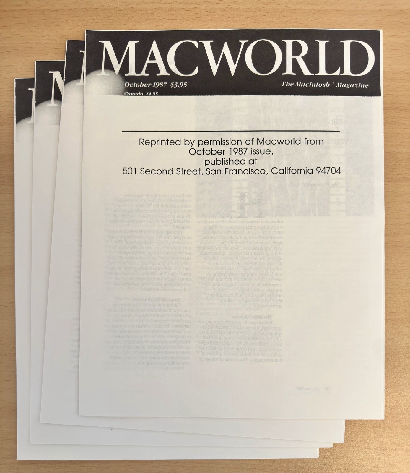 Rare 1987 Apple Dealer Promo Handout Macworld Reprint Building Bridges | Qty 4