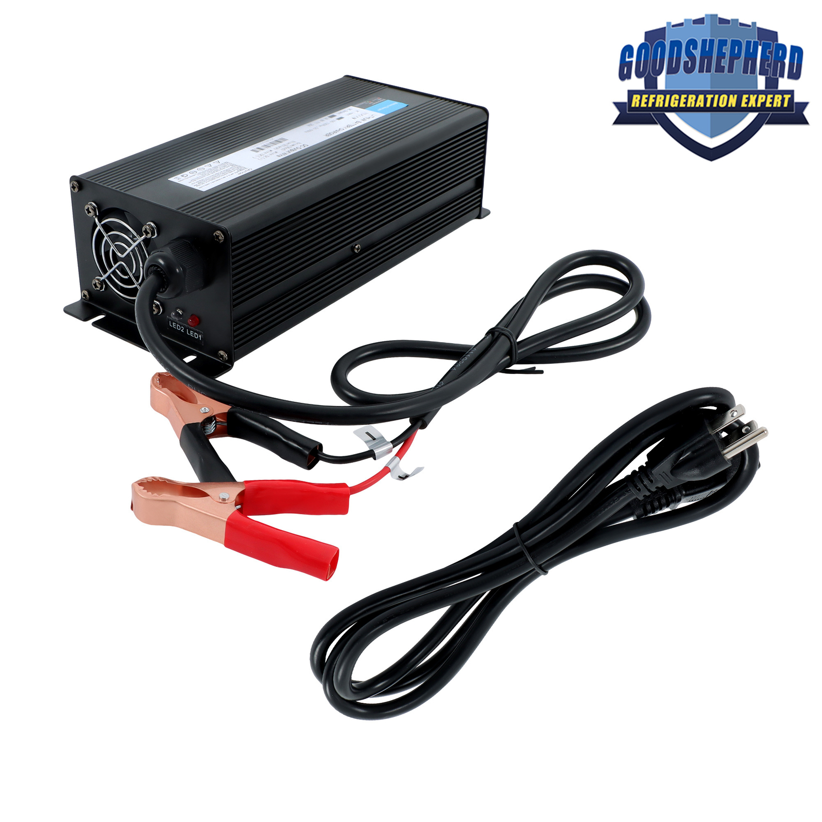 24V 20A LiFePO4 Lithium Battery Charger Black For RVs Commercial Vehicles Boat