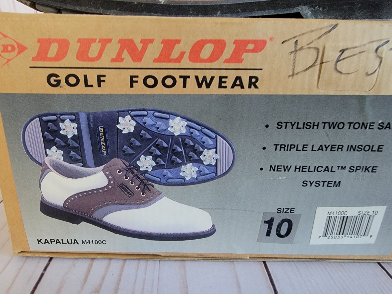 Dunlop Kapalua Two Tone Saddle Golf Men's Leather M4100C White/Brown Size 10