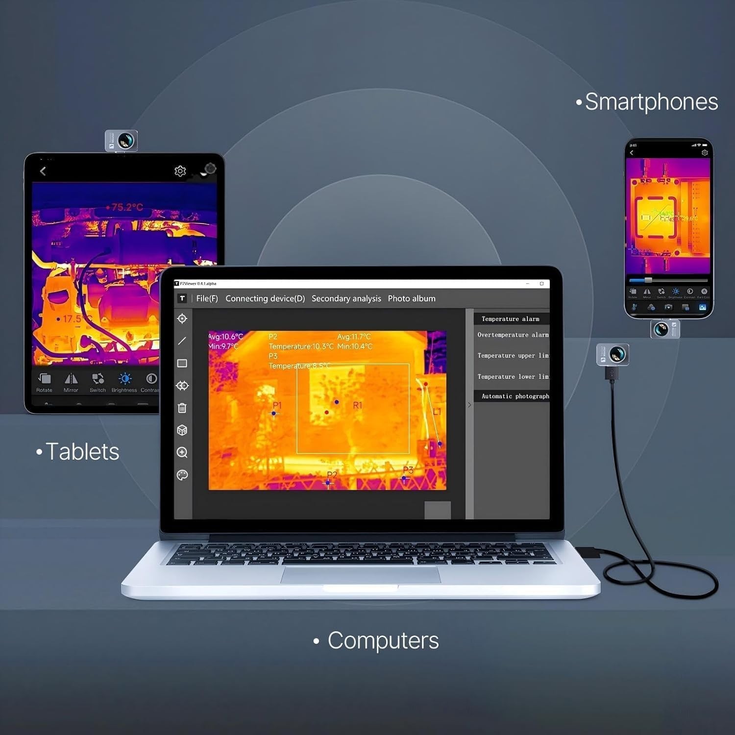 Thermal Camera for iPhone, P2 Pro Thermal Imager with Macro Lens, 512×384 I