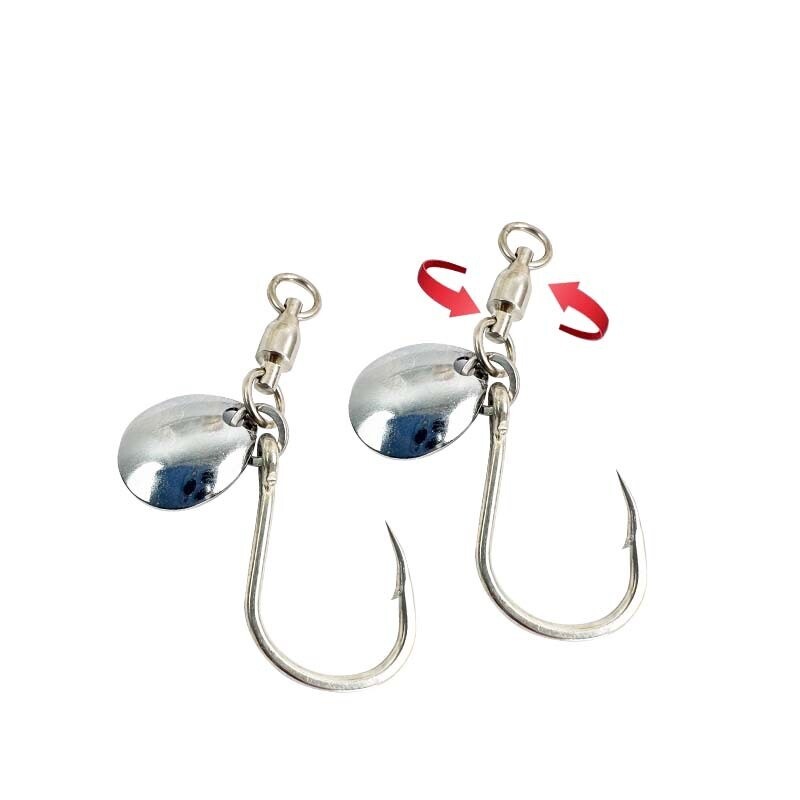 3pcs Spinner Baits Metal Fishing Spinners High Carbon Steel Hook with Barb