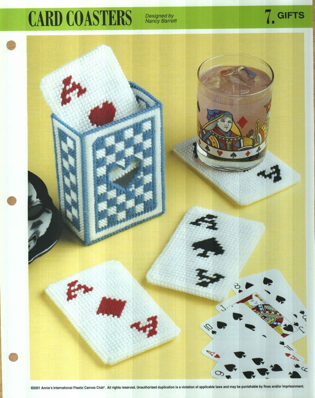 NEW CARD COASTERS HOME DECOR ANNIE'S PLASTIC CANVAS PATTERN INSTRUCTIONS