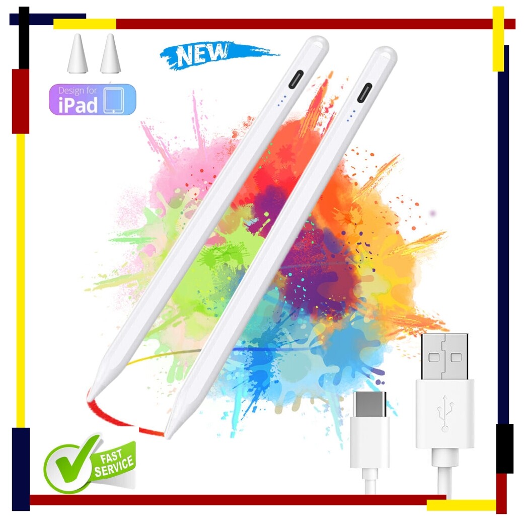 2pcs For Apple Pencil Stylus iPad 10/9/8/7/6th, Air 5/4/3, iPad Pro 2018-2024
