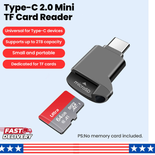 USB C Mini TF Card Reader Type C Memory Card Adapter for Phone Tablet