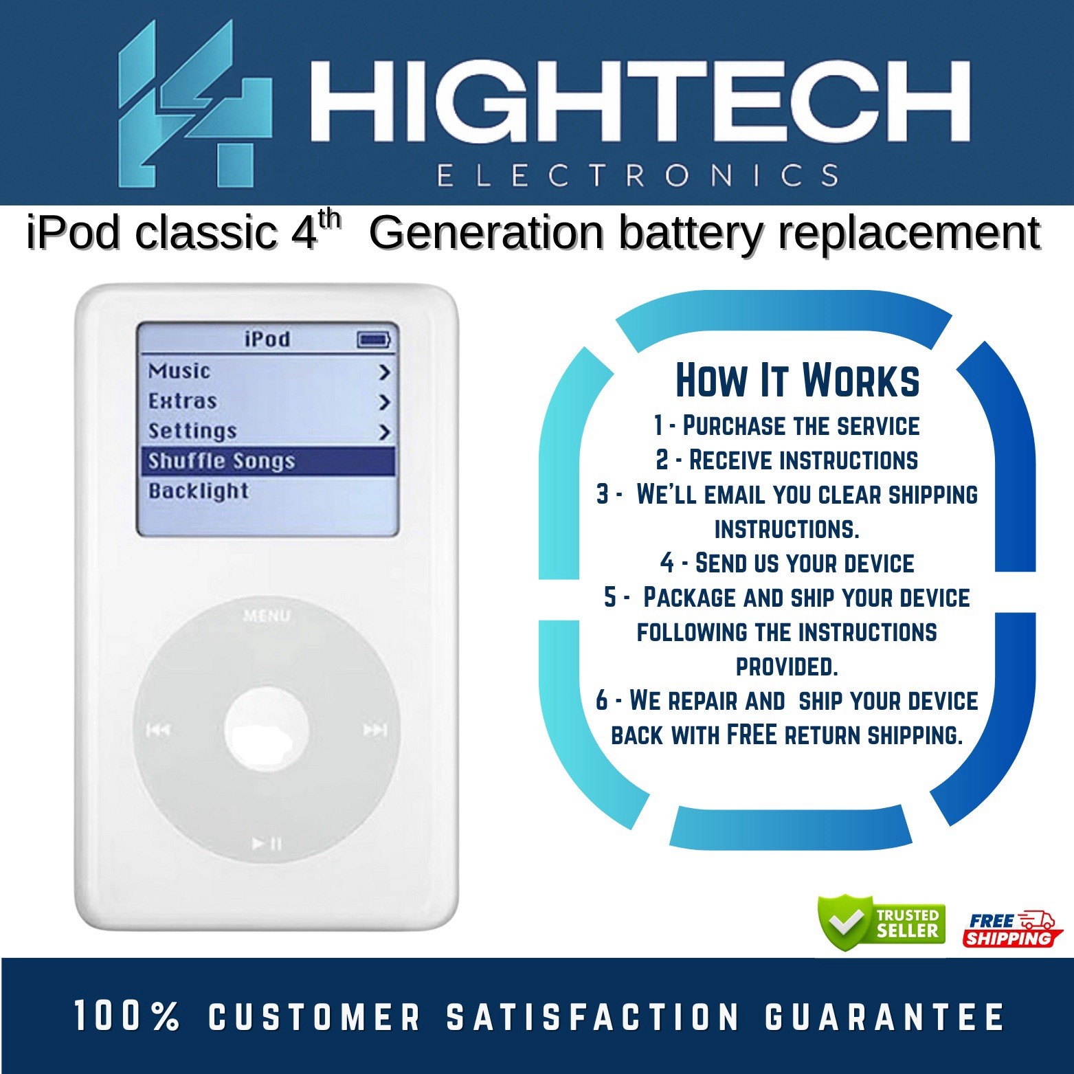 iPod Classic 4 4TH Generation Battery Replacement service Repair