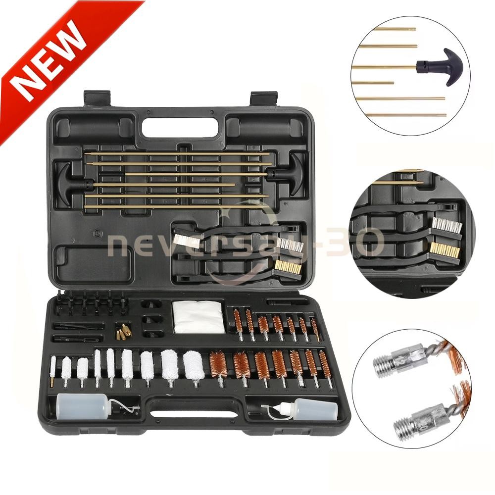 163PCS Gun Cleaning Kit Universal Rifle Pistol Shotgun Handgun Firearm with Case