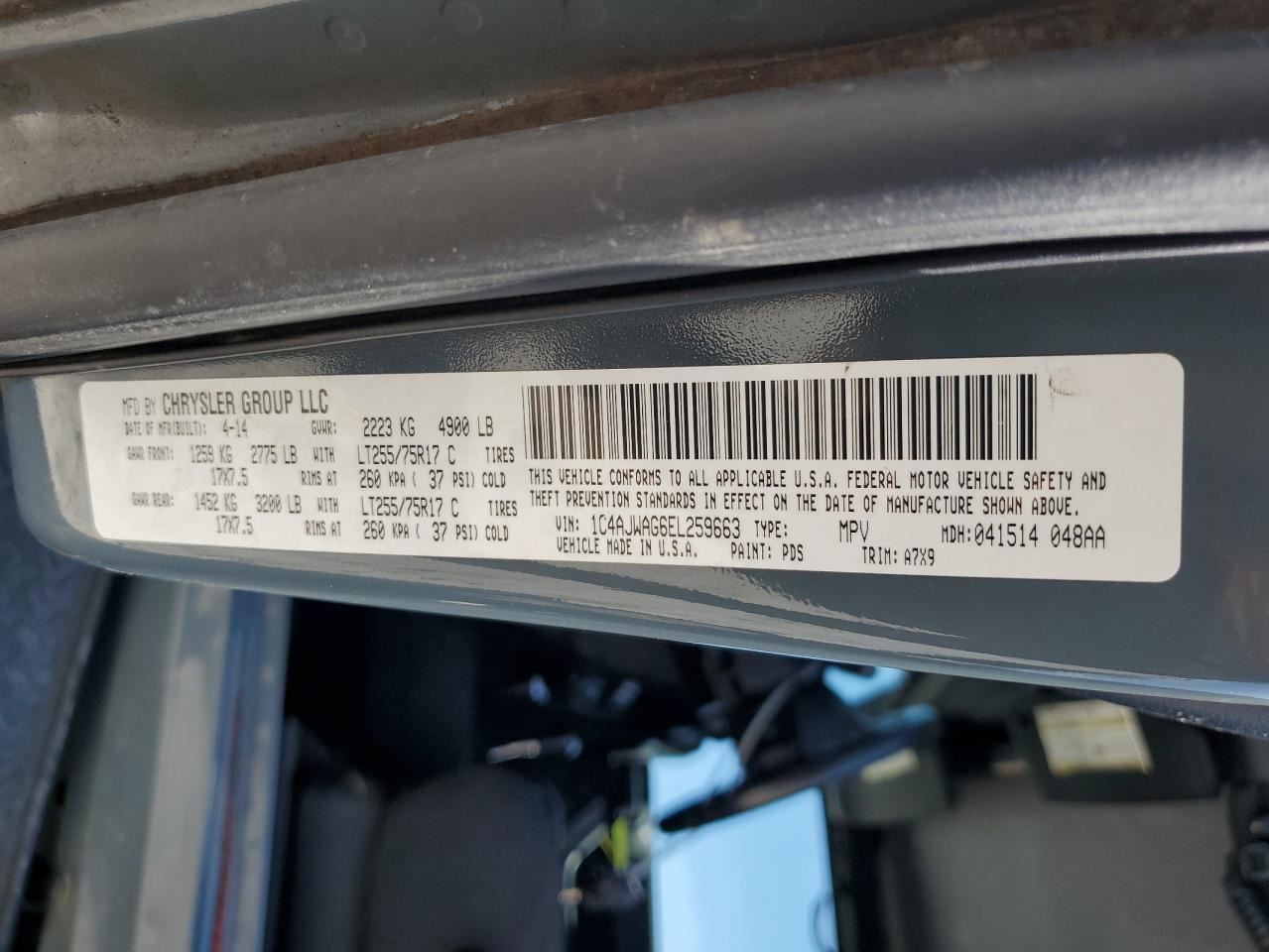 TJ 2014 Glove Box 4857651