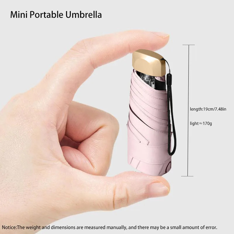Outdoor Mini Sun Umbrella UV Protection Ultralight Folding Five-fold Umbrella Su