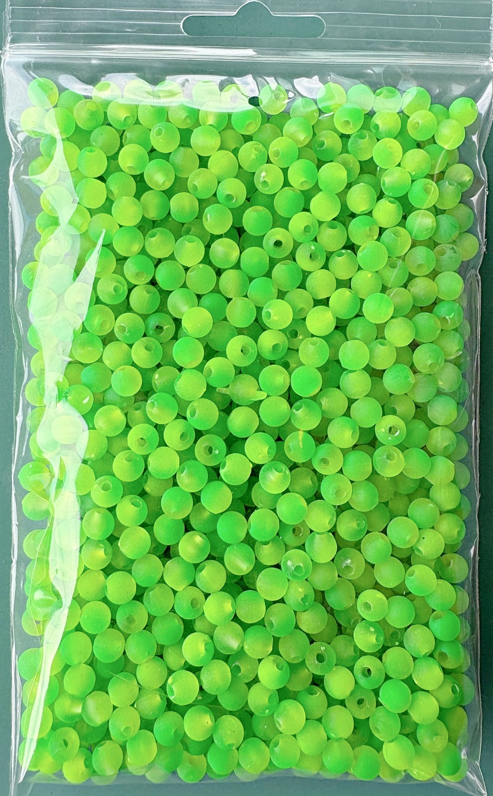 Pkg of 1000 each Lemon-Lime UV 6mm plastic round beads