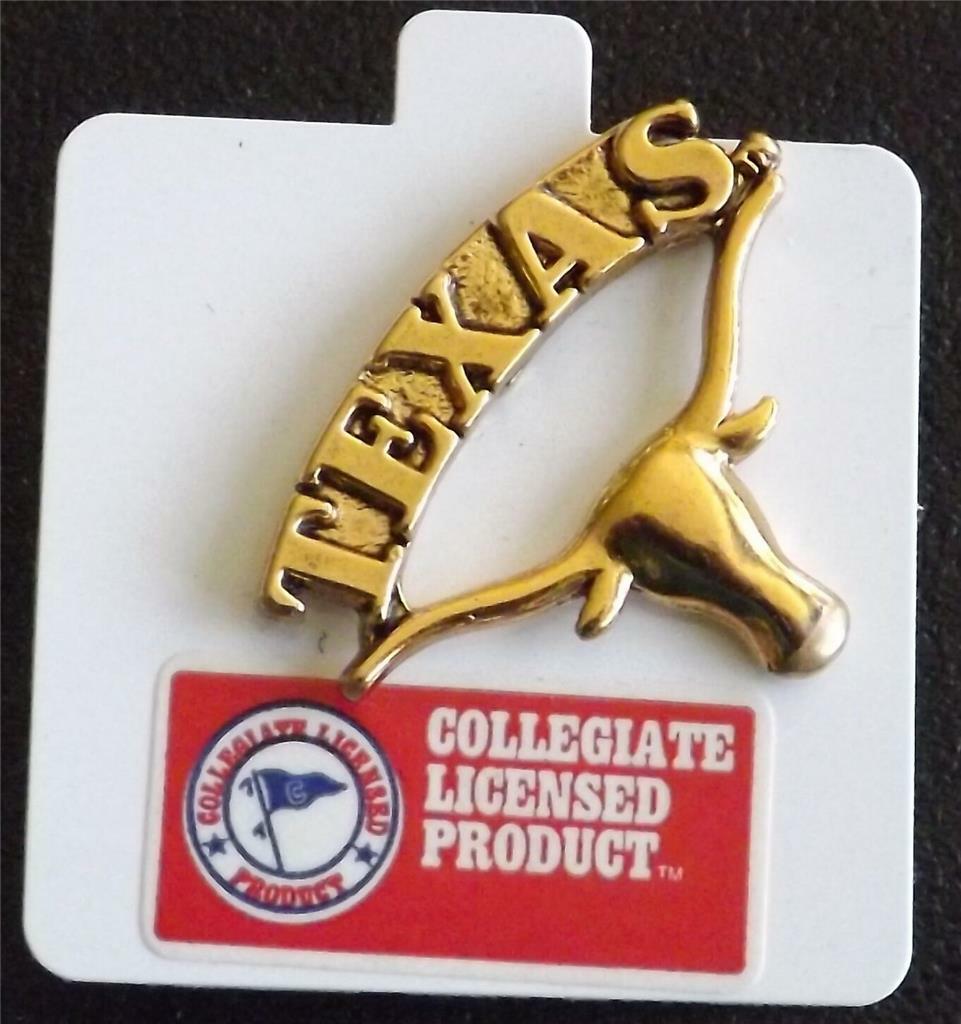 1980's University Texas Longhorns  NCAA Licensed Hat Lapel Pin New/Carded USA