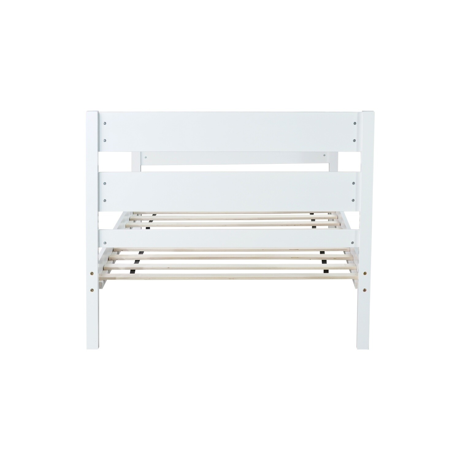 Twin Size Bed Frame Wooden Platform Bed Frame with Headboard White/Espresso