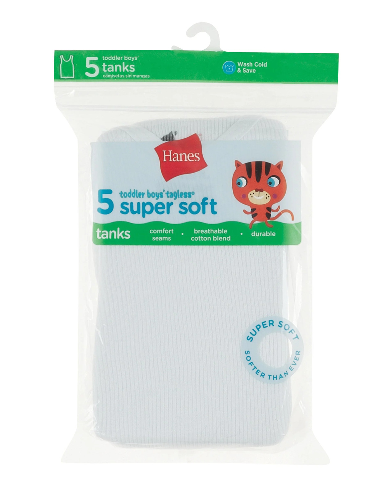 Hanes Tank Top 5-Pack Toddler Boys Super Soft Underwear Breathable Tag-free