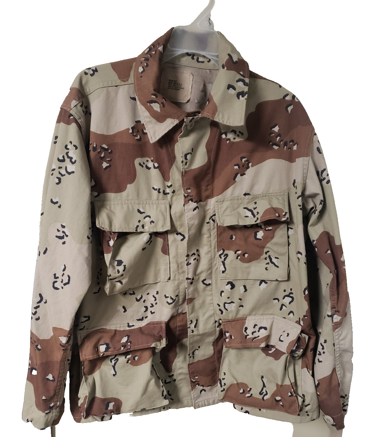 US Military Desert Storm Desert Chocolate Chip Camo BDU Shirt Medium Short