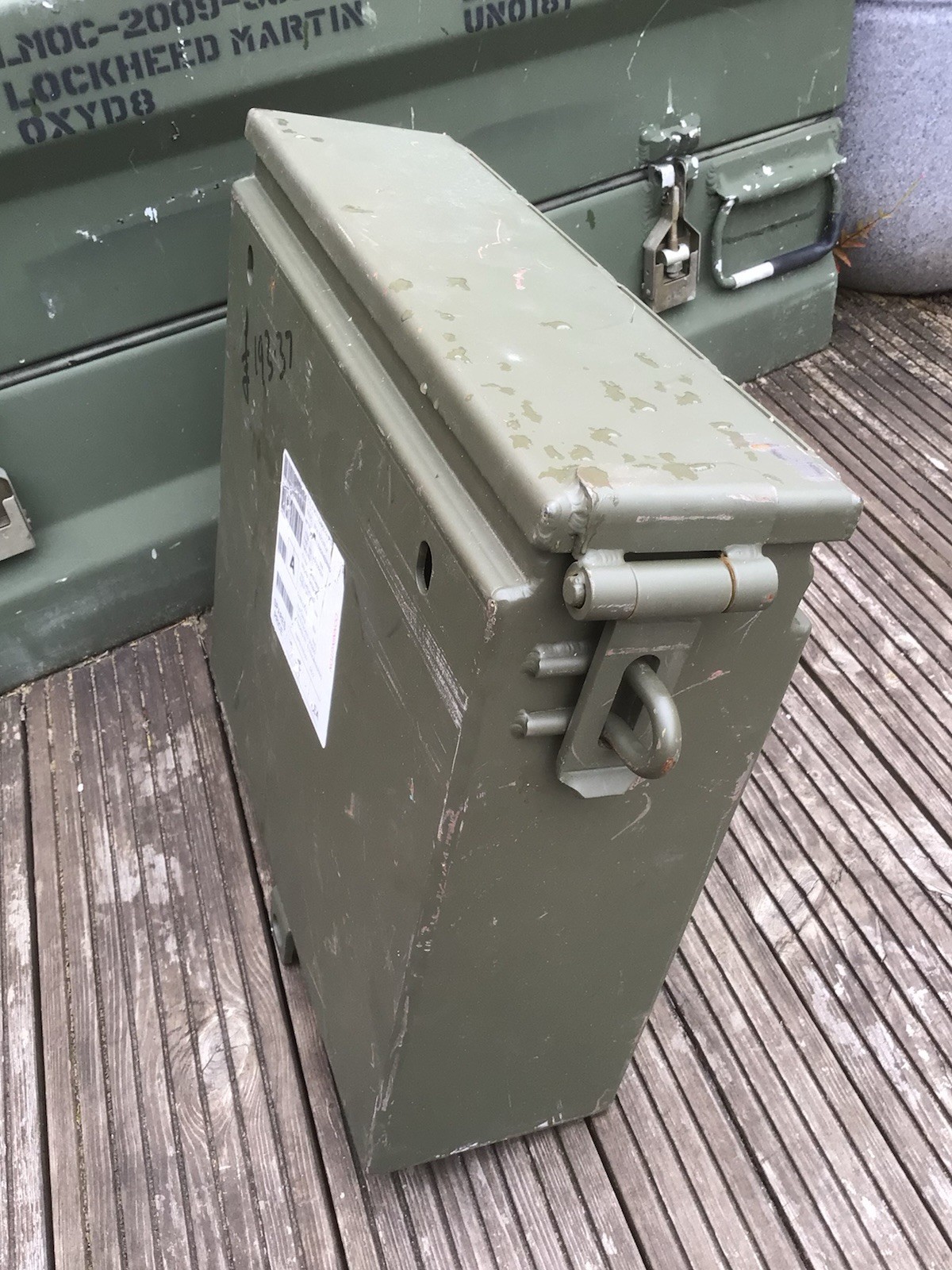 British Army Armoured Security Box Metal Storage Bin Military Vehicle Unissued