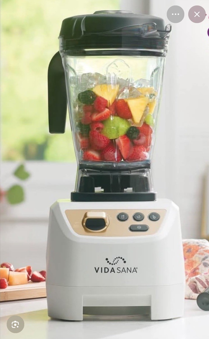 VIDA SANA Electric Blender 1500W White Black Gold 65-128oz Easy Clean 6-Blade