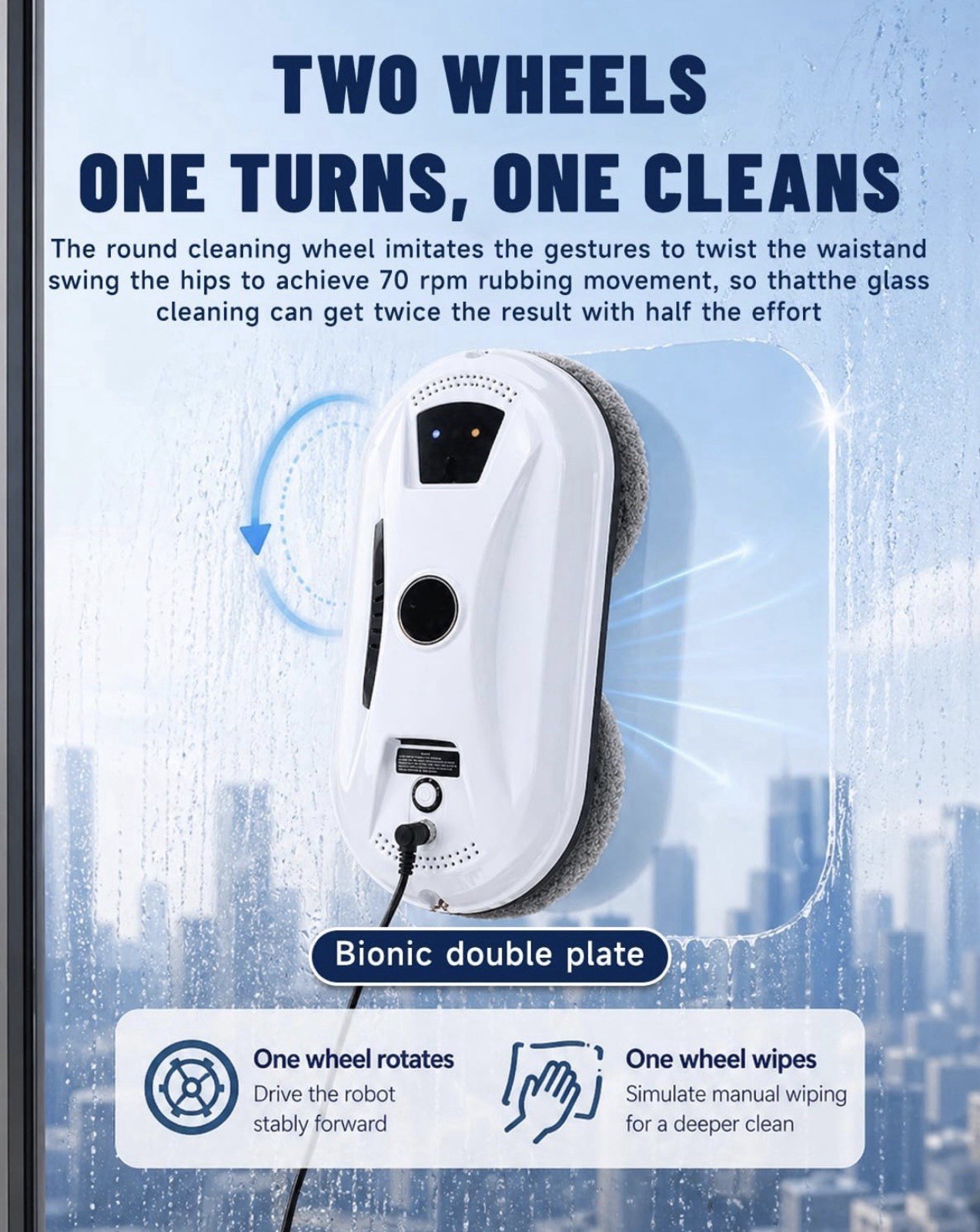 Automatic Window Cleaning Robot Smart Glass Cleaner with Remote Control