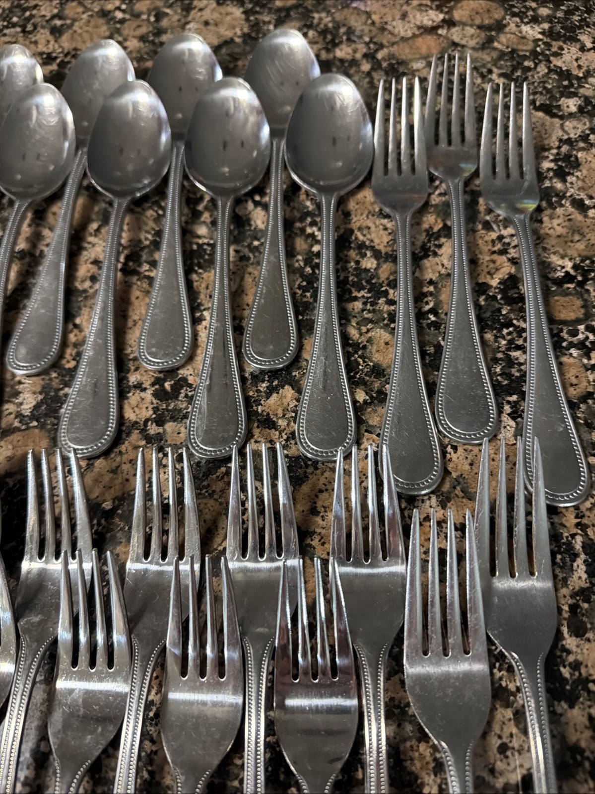 39 pc set EKCO Eterna Regal Coventry Stainless Flatware Set Beaded Edge Japan