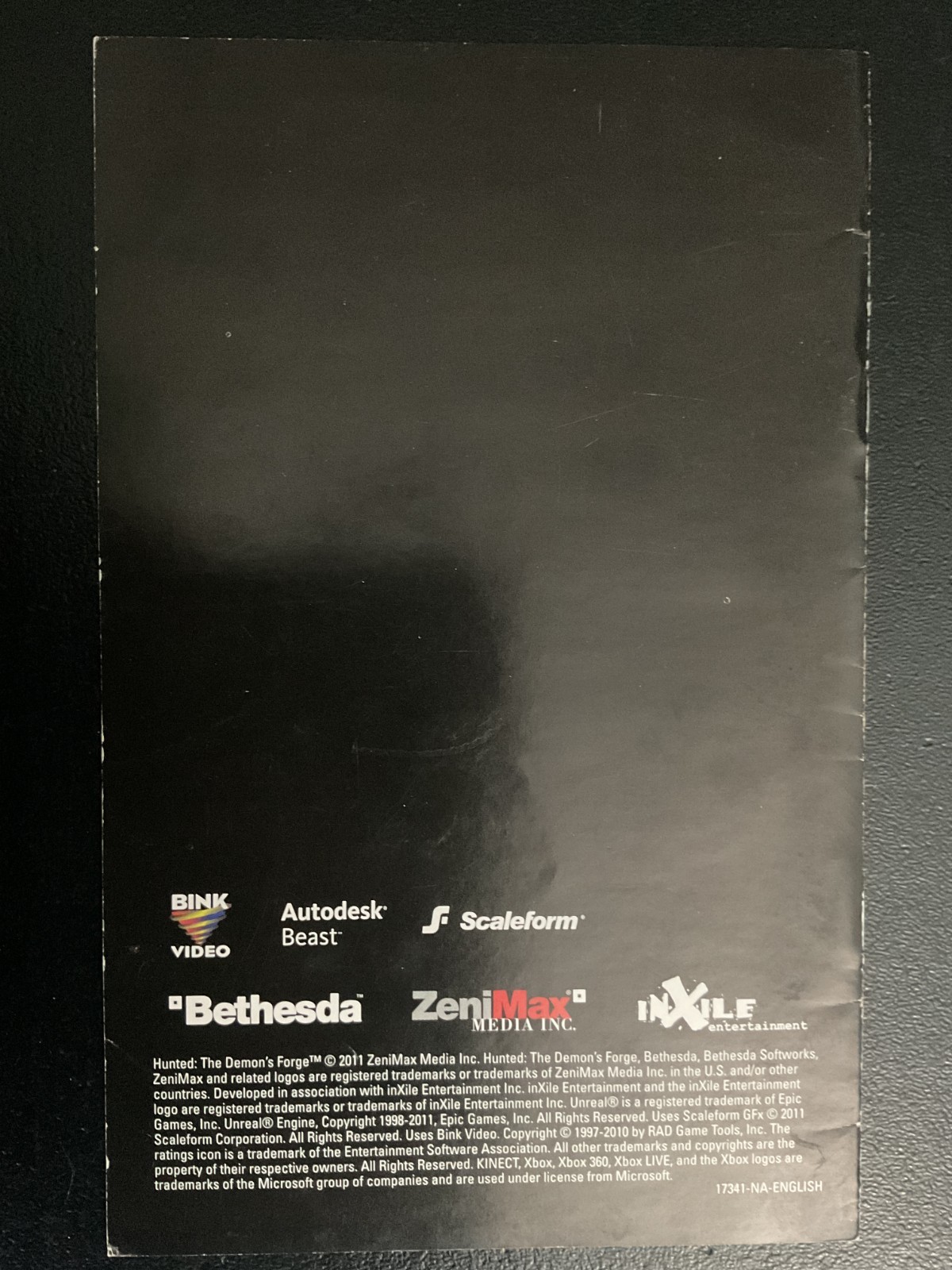 Hunted The Demon's Forge Microsoft Xbox 360 Instruction Manual Only