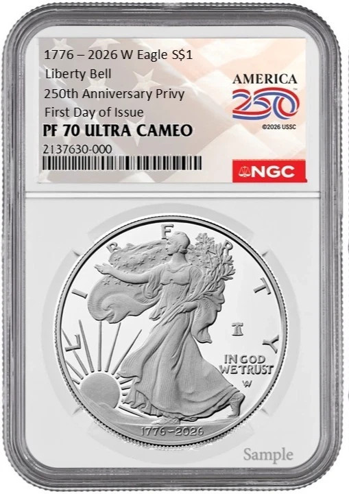 2026 W Silver Eagle S$1 Liberty Bell Privy NGC PF 70 Ultra Cameo FDI