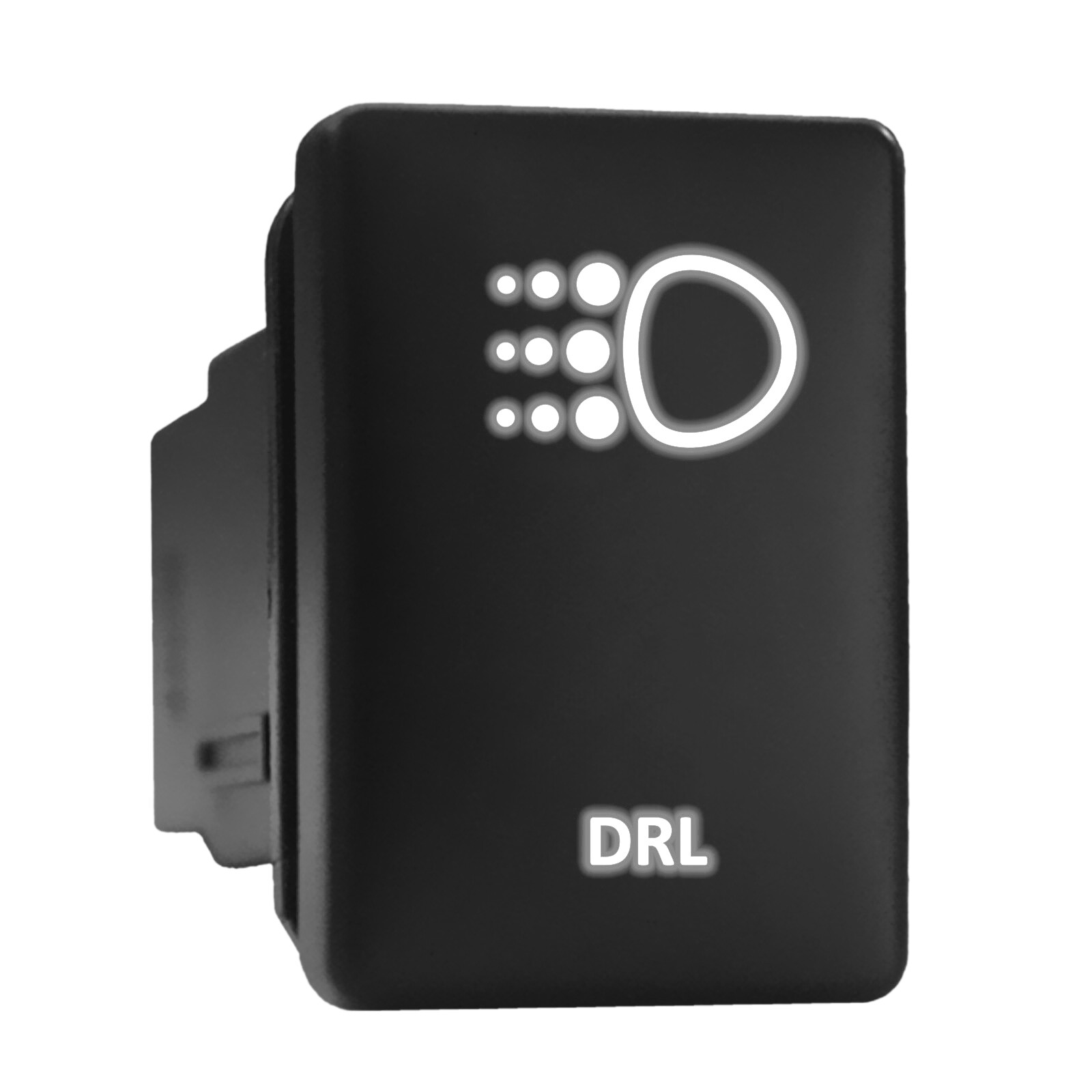 DRL White LED Backlit Switch Short Push Button 1.28"x 0.87" (Fit: Toyota)