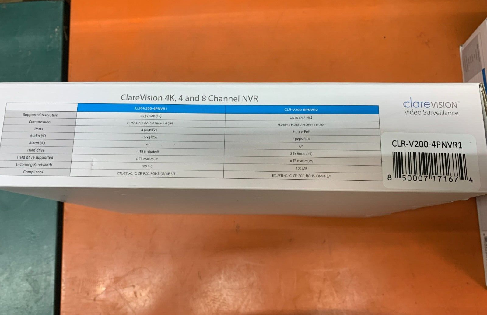 ClareVision CLR-V200-4PNVR1 4 Channel NVR