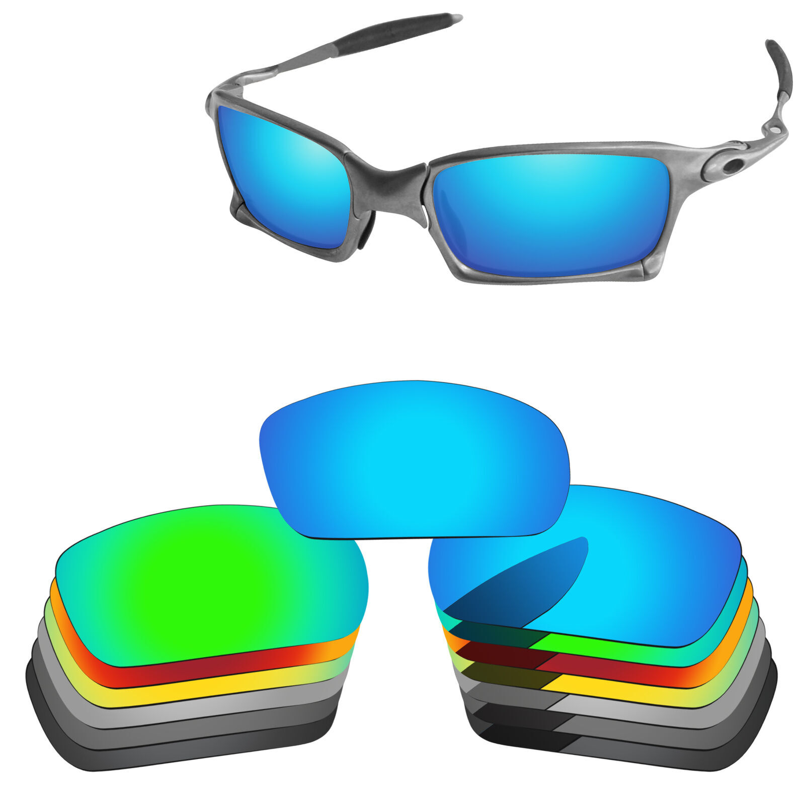 Lenslog Polarized Replacement Lenses For-Oakley X Squared OO6011 Multi- Opt