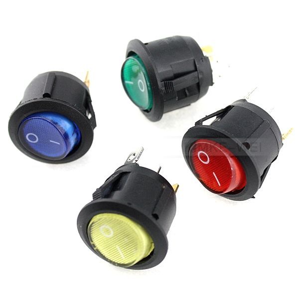20mm Runder Wippschalter Ein/Aus Schalter Led Beleuchtet Kippschalter Neu