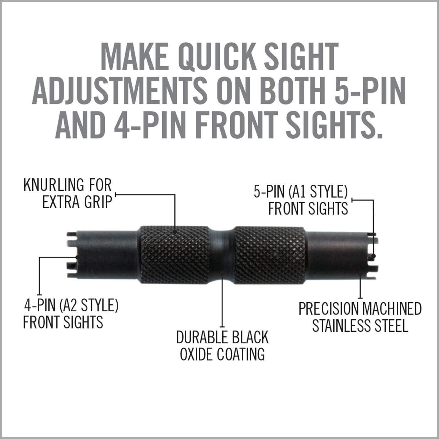 Real Avid Front Sight Adjuster: universal tool for adjusting A1 and A2 Black