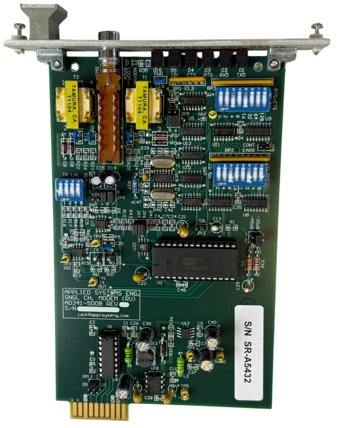 Applied Systems Engineering SM-202 V.23 Single Channel Rack Mount Modem