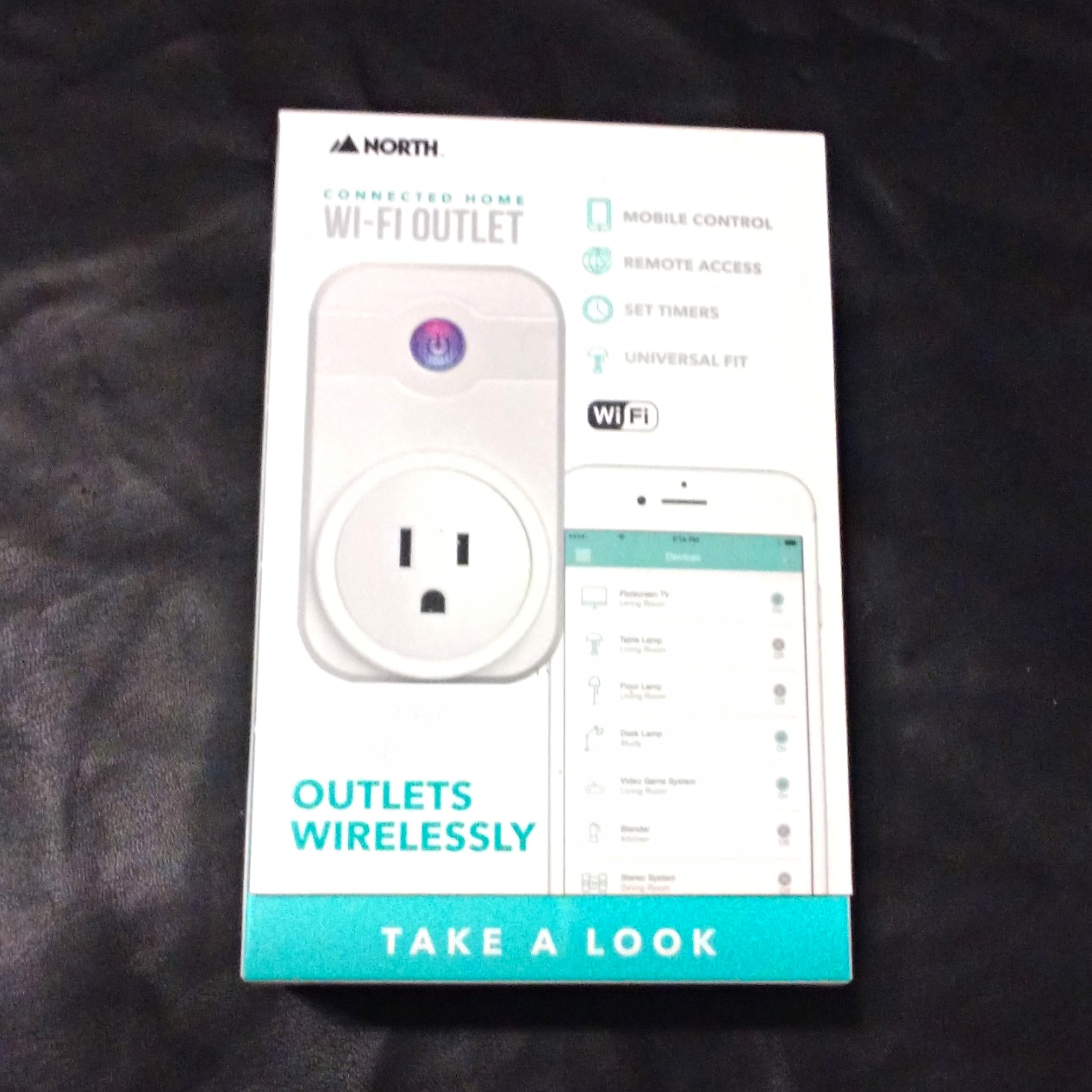 North Wi-Fi Smart Plug Outlet, White, Timer Remote/Mobile Control, Indoor