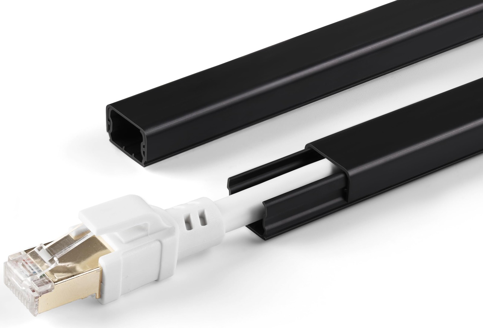ZhiYo Cord Hider for One Wire, 102in Cable 0.6in W x 0.4in H x L, Black
