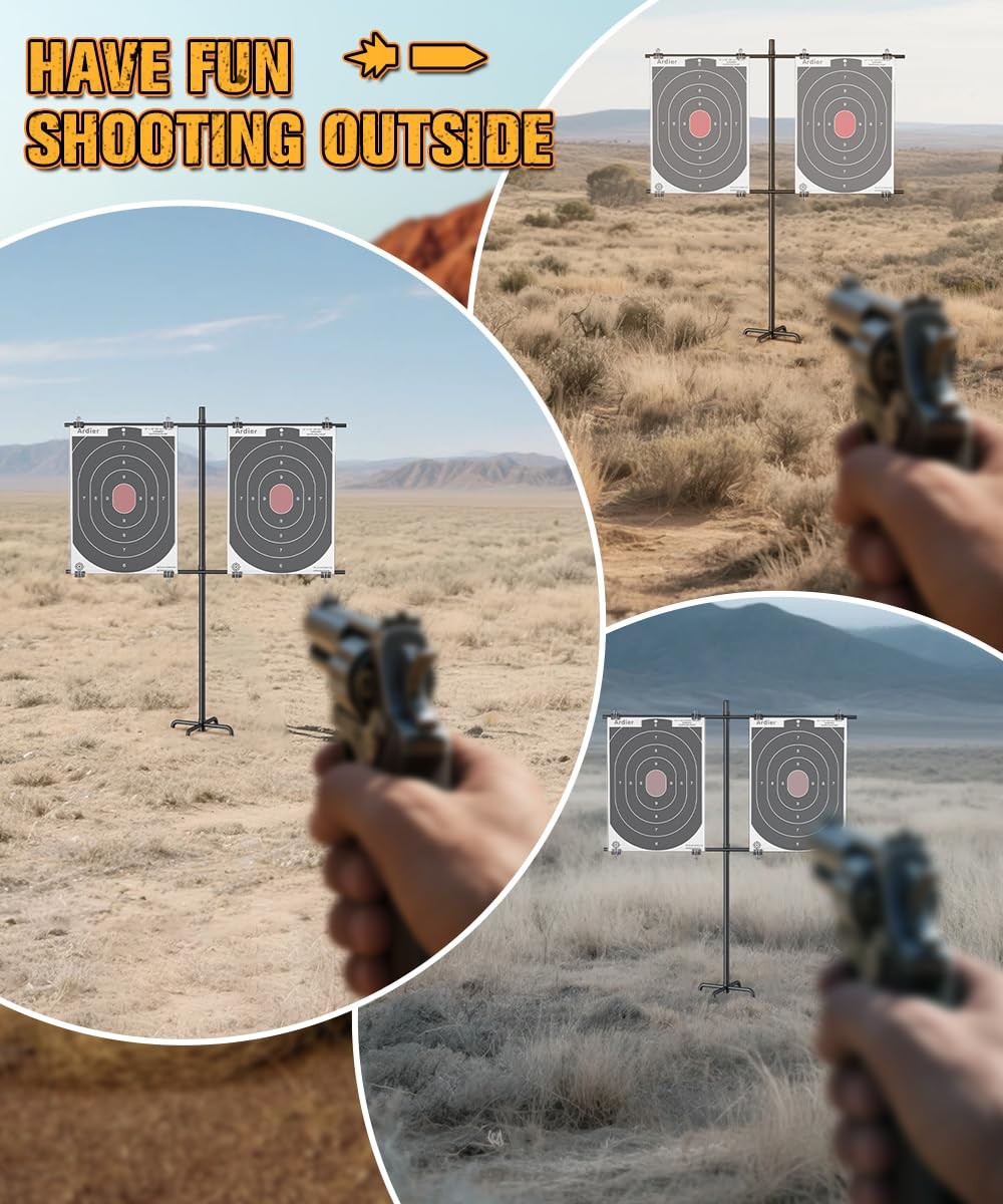 Ardier Adjustable Shooting Target Stand with 5-Prong Base, Large, Black