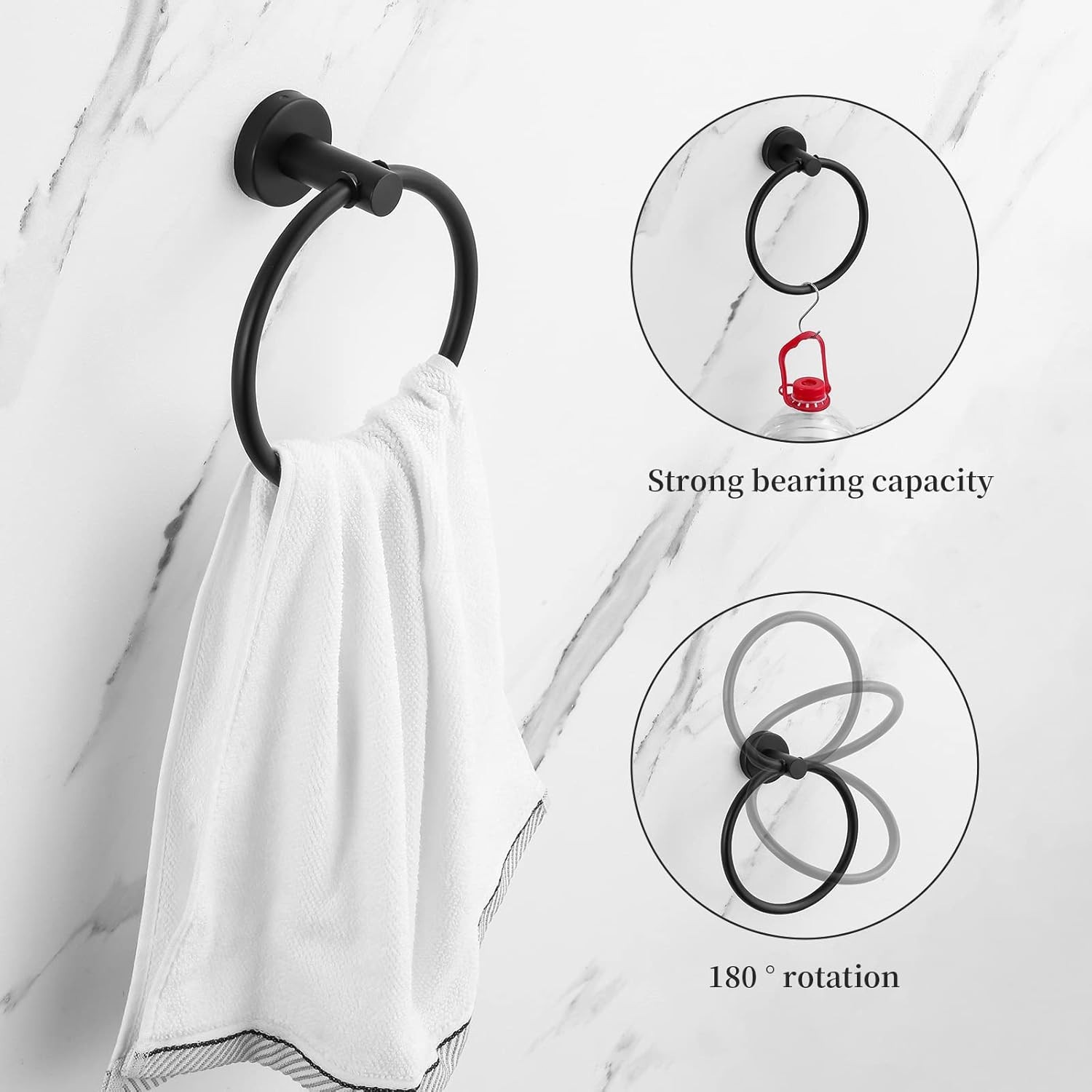 Matte Black 10-Piece Complete Bathroom Accessory Set Towel Bar & Hardware Kit