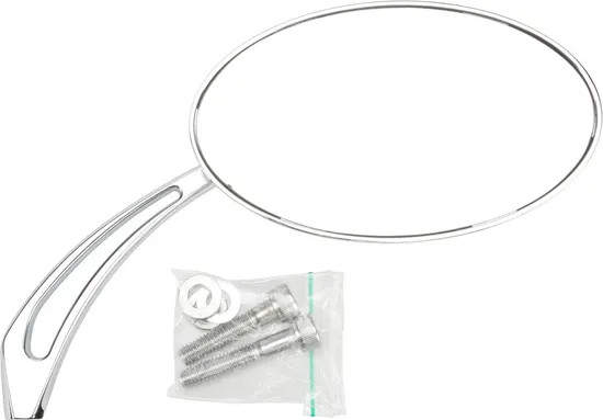 Harddrive Chrome Oval Arrow Side Mirror ea for Harley Disc Glide 83-84
