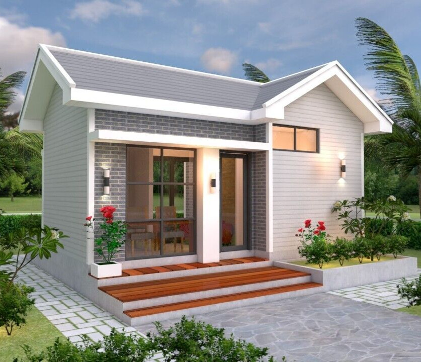 23x16 Feet Tiny House Plans 7x5 Meter One Bedroom Gable Roof PDF (A4 Hard Copy)