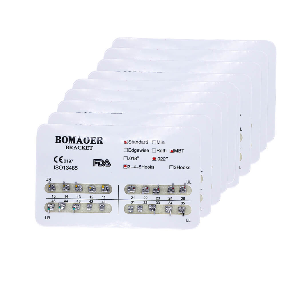 1-100×Dental Orthodontic Mental Bracket Brace Standard MBT 022 345hook 20pcs/set