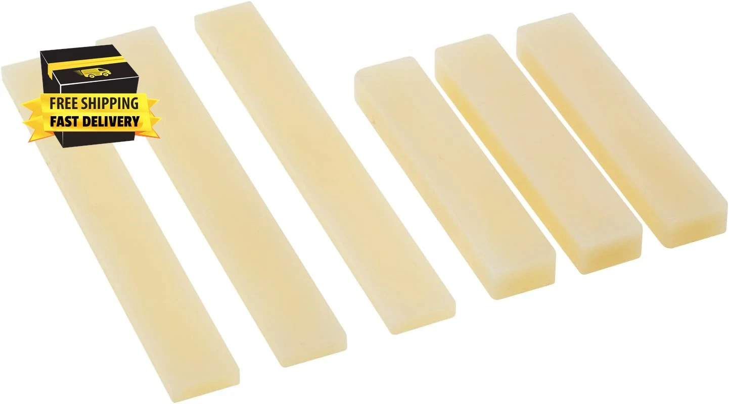 6Pcs Unbleached Guitar Bone Nuts and Saddle, Blank Guitar Bridge Saddle and Nut,