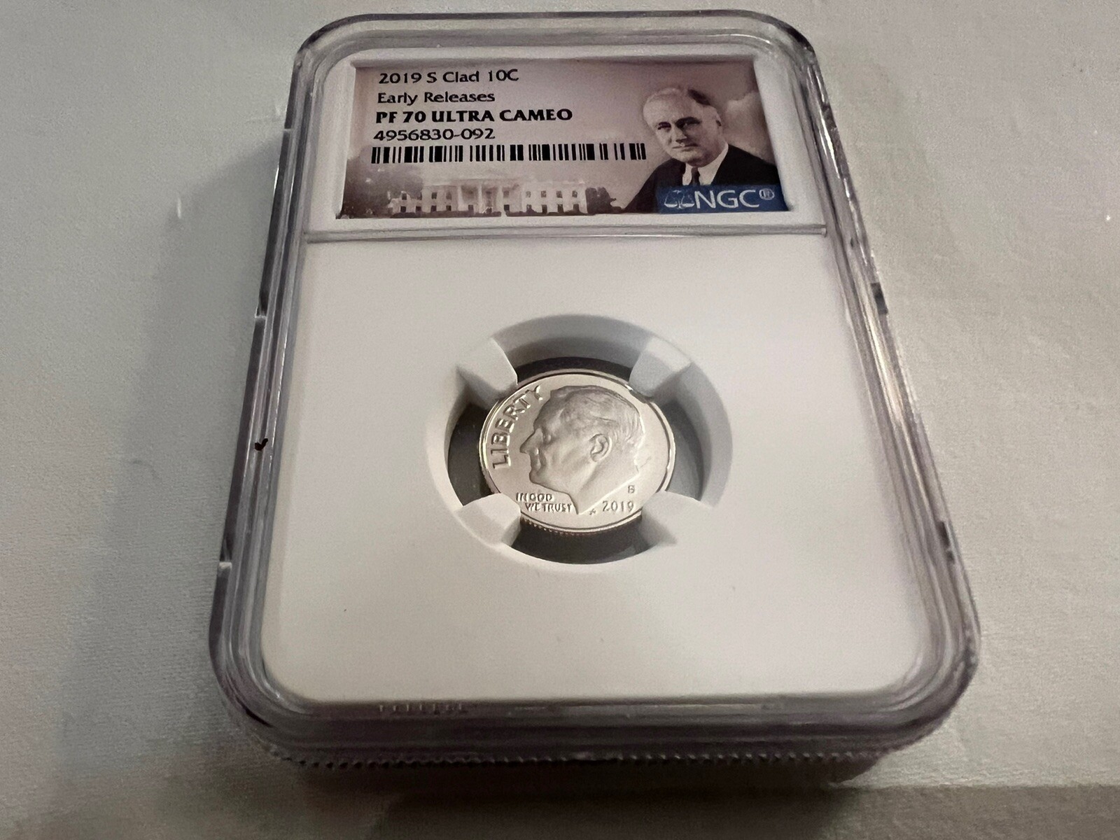 2019-S CLAD ROOSEVELT DIME EARLY RELEASE NGC PF70 U.C. "PORTRAIT LABEL" TOP POP