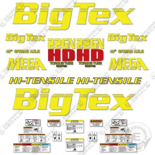 Fits Big Tex 22GN HD Decal Kit Dual Trailer Decals - 7 YEAR OUTDOOR 3M VINYL!