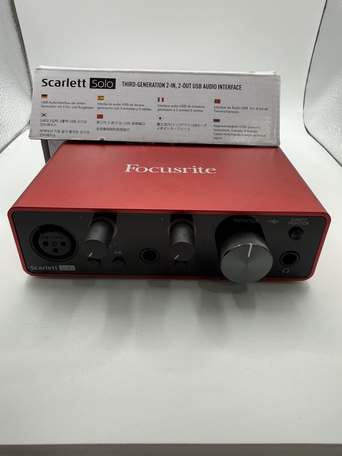 Focusrite Scarlett Solo 3rd Gen USB Audio Interface Red Black W/Cable