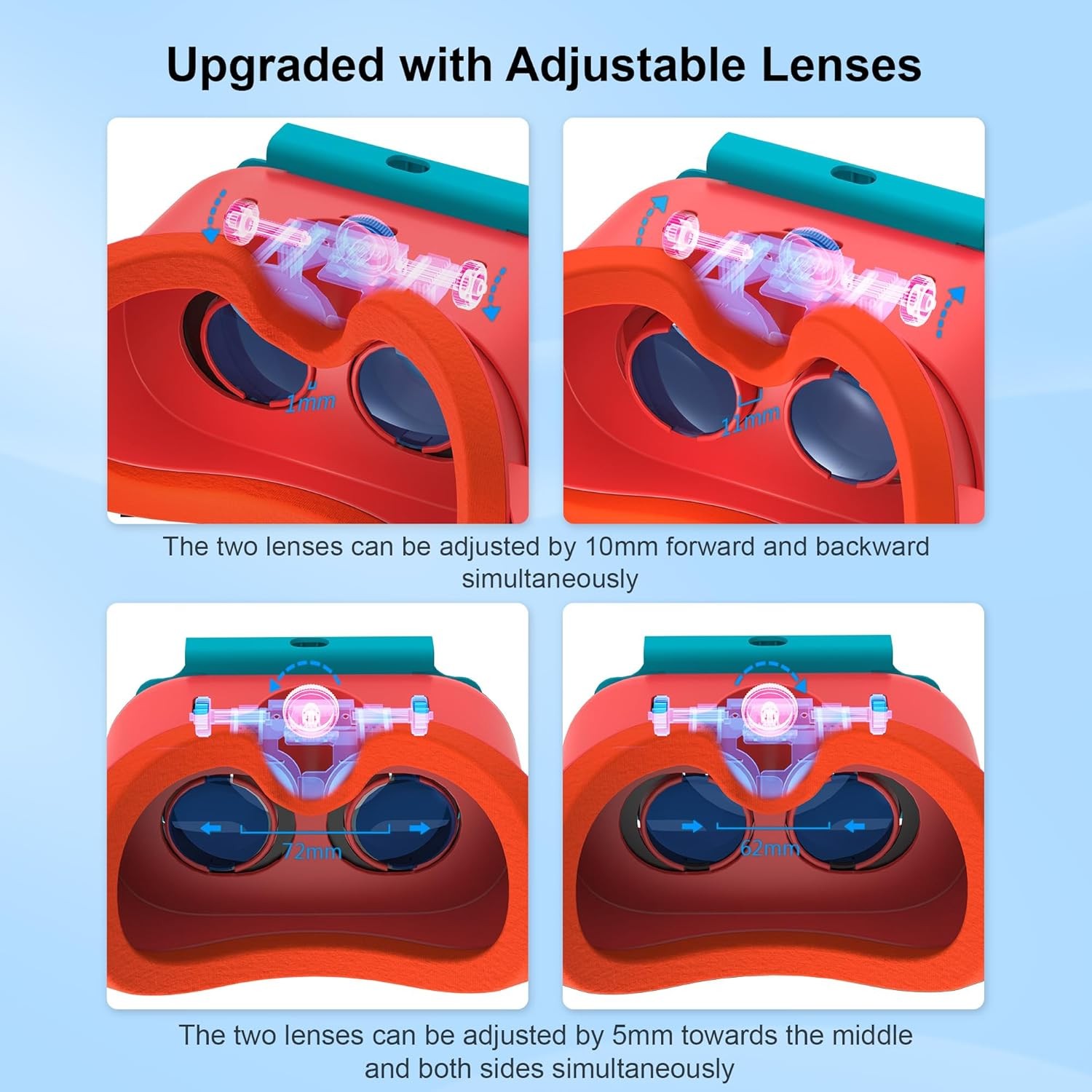 VR Headset for Nintendo Switch OLED Adjustable HD Lenses 3D Glasses Labo VR Kit