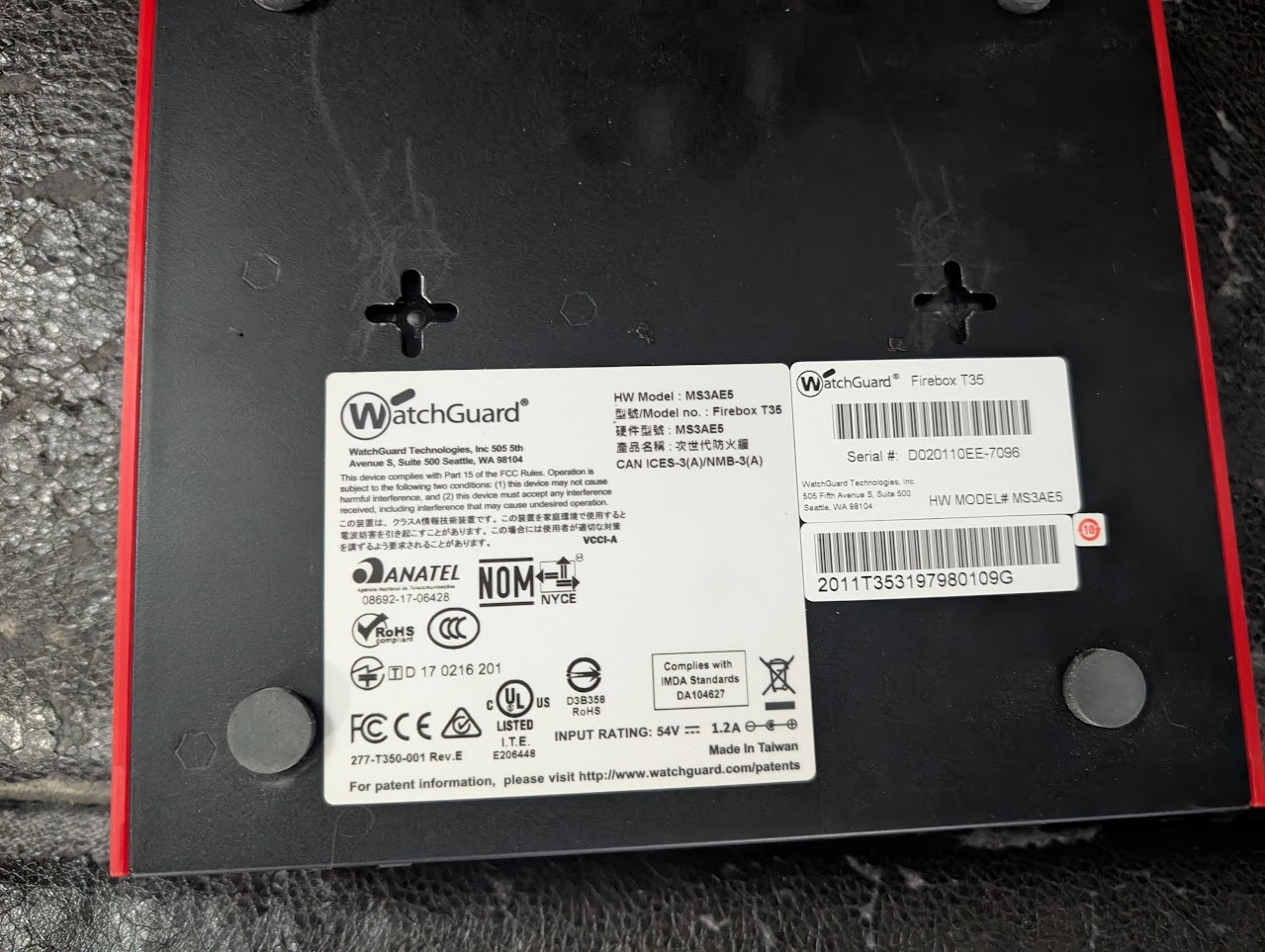 Watchguard Firebox T35 Network Security Firewall Appliance MS3AE5