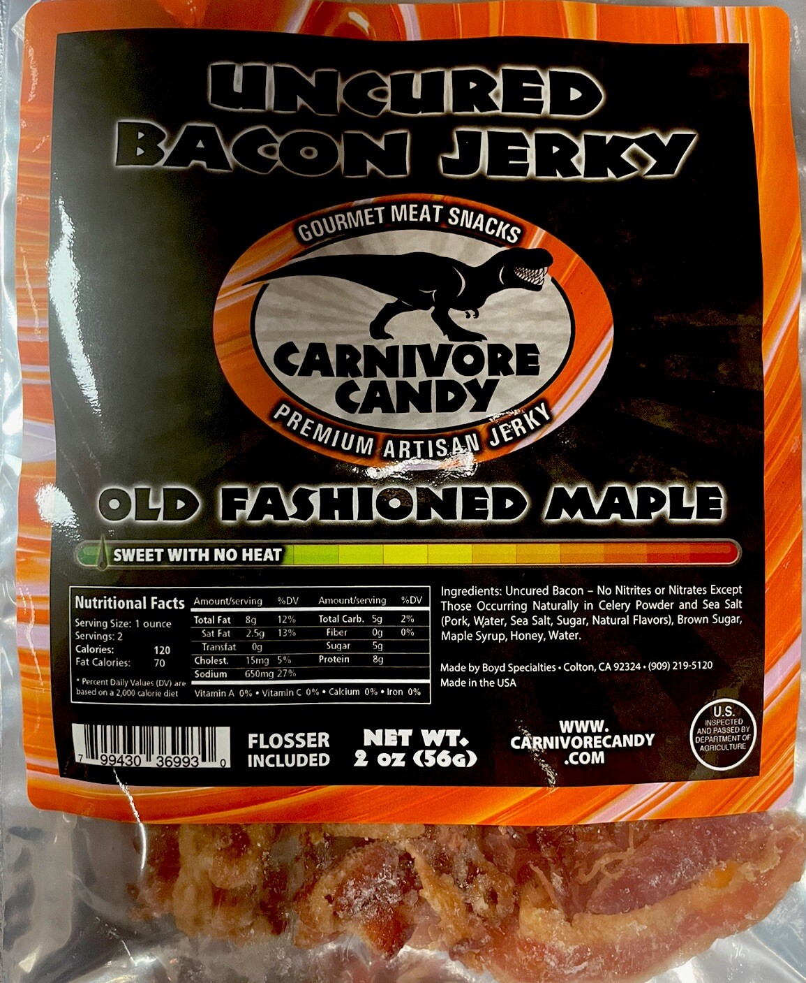 Bacon Jerky 2oz Carnivore Candy, Choose your FLAVOR
