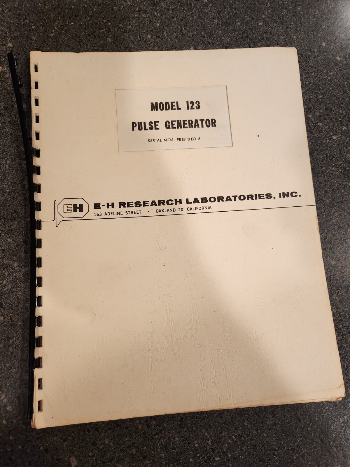 E-H Research Laboratories Model 123 Pulse Generator Instruction Manual